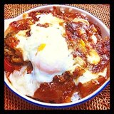 ＊美味しい！月見チーズカレードリア＊